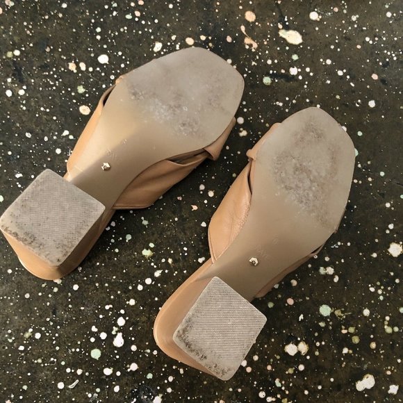 RAYE Tabby Heels Tan Brown Leather Slides Revolve 6 $158 - Picture 8 of 9